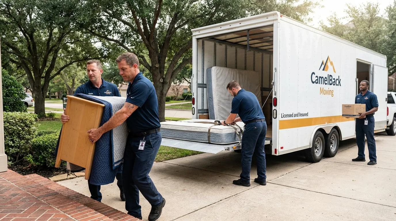 Crew loading residential truck for cross-state move from Verona, NJ